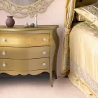 Rounded Dresser with 3 Drawers in Different Finishes Made in Italy - Gamad Viadurini