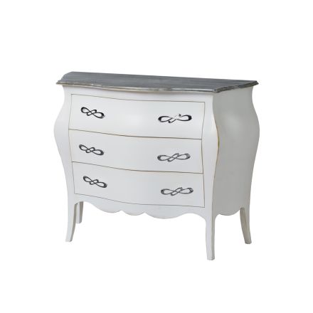 Rounded Dresser with 3 Drawers in Different Finishes Made in Italy - Gamad Viadurini