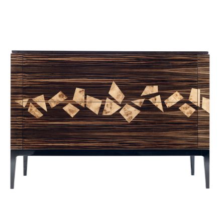 Dresser in ebony wood with 4 drawers Grilli Zarafa made in Italy Viadurini