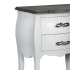 Two-tone bedside table in powder and worn white Made in Italy - Mantis Viadurini