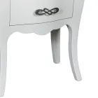 Two-tone bedside table in powder and worn white Made in Italy - Mantis Viadurini
