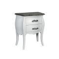 Two-tone bedside table in powder and worn white Made in Italy - Mantis