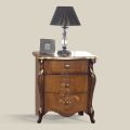 Classic Bedside Table 3 Luxury Drawers Walnut Wood Made in Italy - Cambrige
