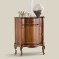 Classic Bedside Table Inlaid Wood Door and Drawer Made in Italy - Leonor