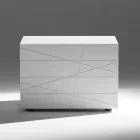 Bedside Table with 1 Drawer in Painted Wood Chipboard - Leone Viadurini