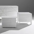 Bedside Table with 1 Drawer in Painted Wood Chipboard - Leone Viadurini