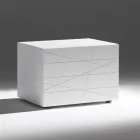 Bedside Table with 1 Drawer in Painted Wood Chipboard - Leone Viadurini