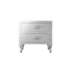 Bedside table with 2 drawers in Pearl White finish Made in Italy - Bacau Viadurini