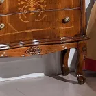 Bedside Table with 3 Drawers in Bassano Walnut Wood Made in Italy - Luxury Viadurini