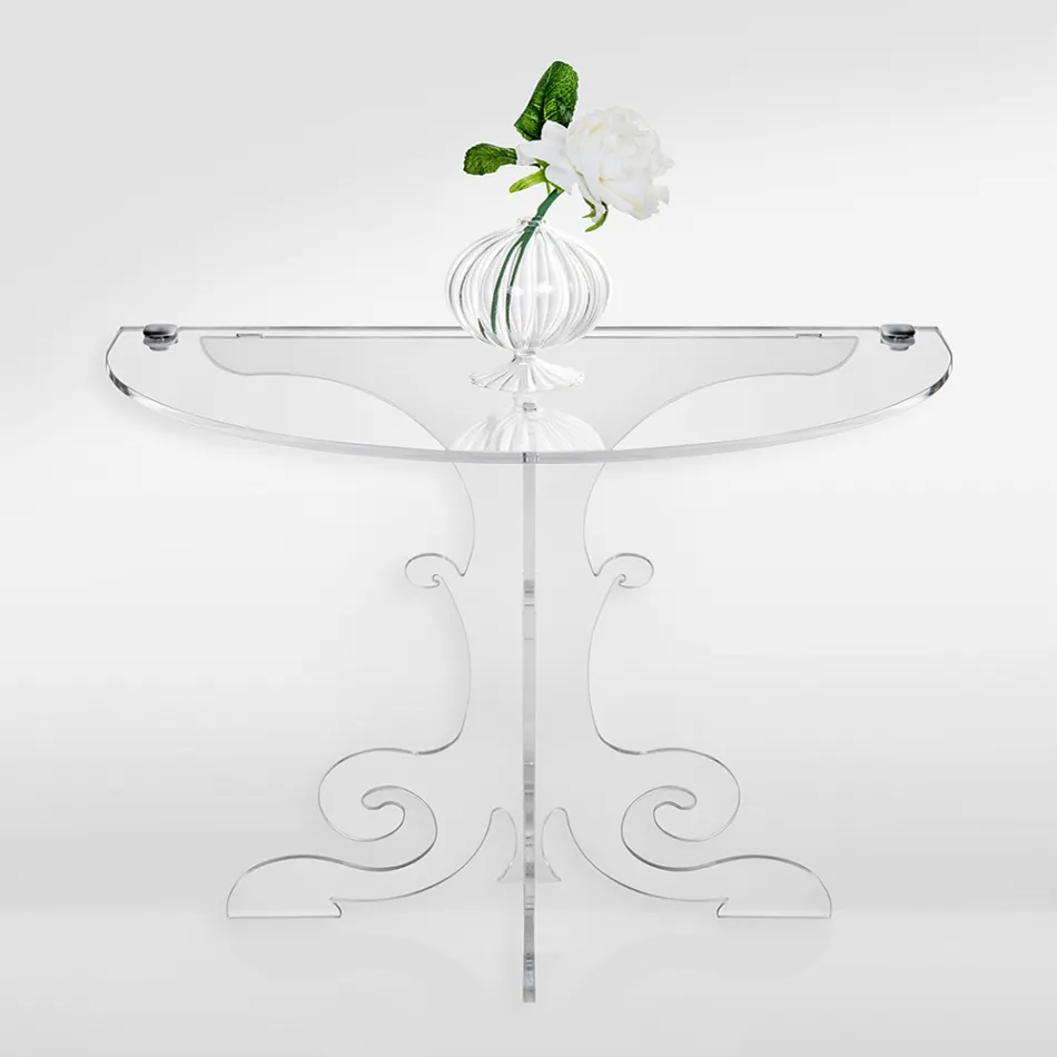 Classic design bedside table, in acrylic crystal and PMMA Tiana Viadurini