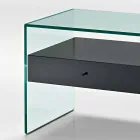 Modern design bedside table in extra-clear glass Made in Italy - Secret Viadurini