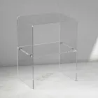 Transparent Acrylic Crystal Bedside Table with Design Shelf - Minervo Viadurini