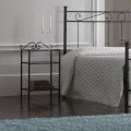 Tubular Iron Bedside Table Graphite Black Finish Made in Italy - Santorini