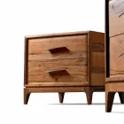 Modern bedside table 2 drawers in antique oak, W 60 x D 42 cm, Margo Viadurini