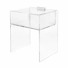 Transparent bedside table with LED light illuminated with Adelia touch Viadurini
