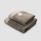 Complete set of face towel and guest towel in terry and linen blend - Kilim Viadurini