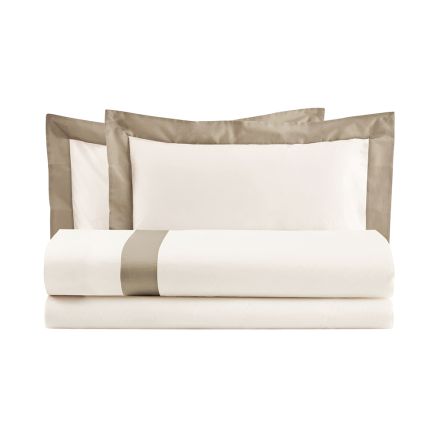 Double Duvet Cover Set in 100% Cotton and 10% Cotton Satin - Detail Viadurini