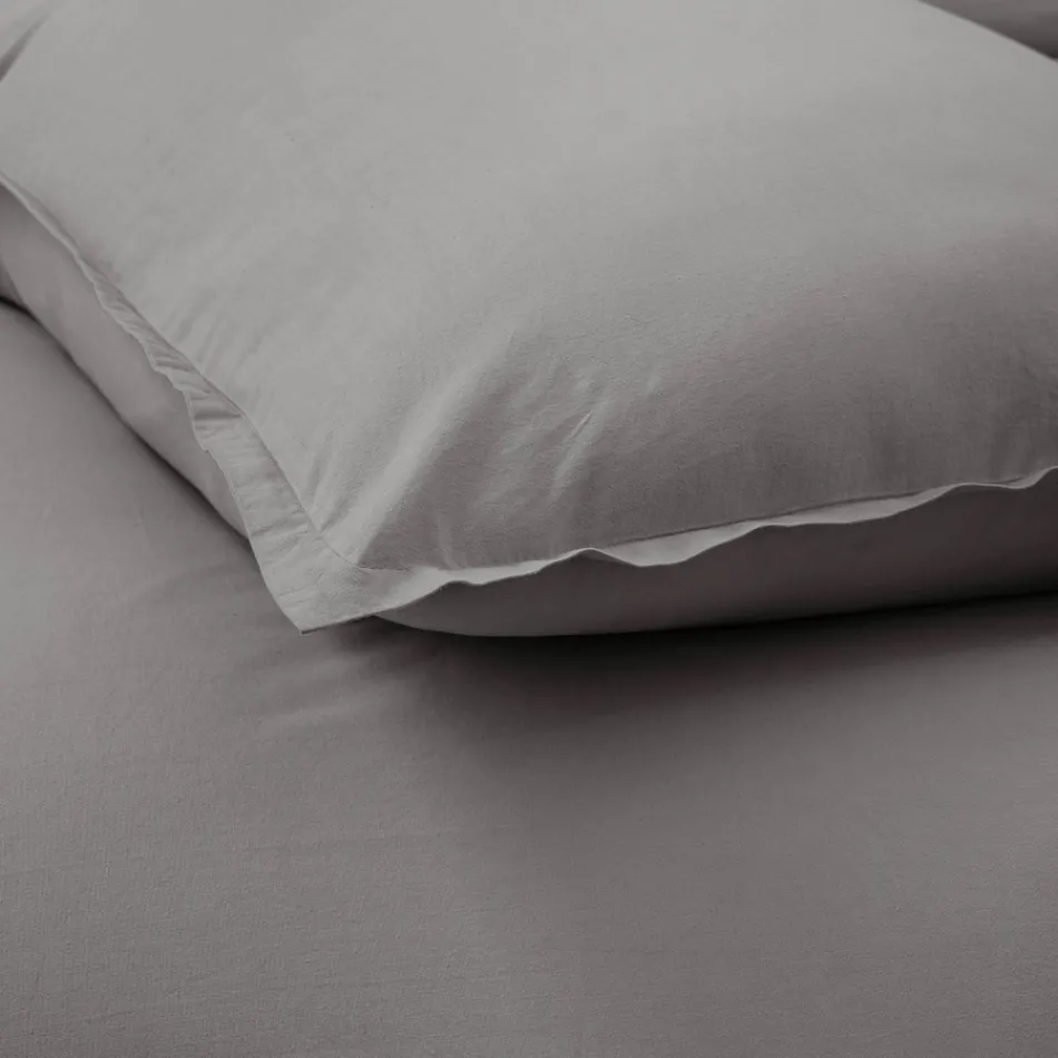 Complete Double Duvet Cover in Pure Garment-Dyed Cotton - Delicacy Viadurini