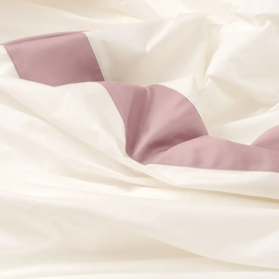 Complete Single and a Half Duvet Cover in 100% Cotton and 10% Cotton Satin - Detail Viadurini
