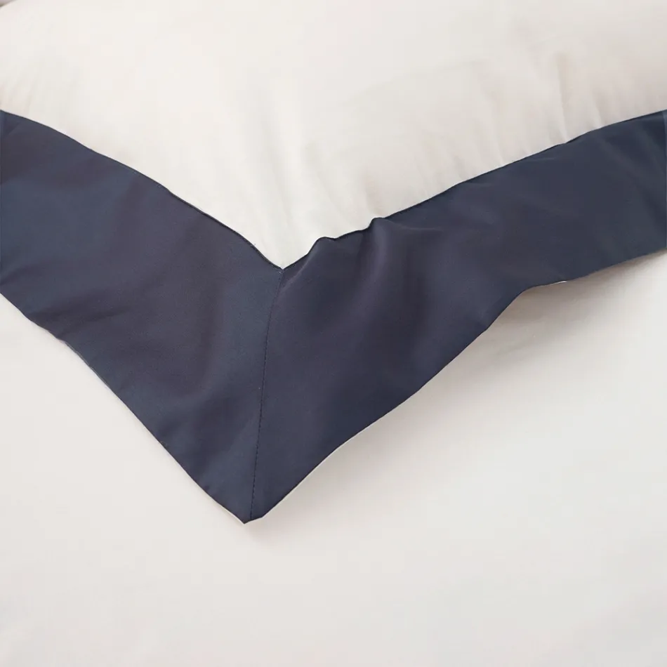 Complete Single and a Half Duvet Cover in 100% Cotton and 10% Cotton Satin - Detail Viadurini