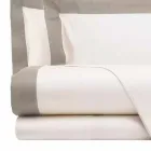 Satin Sheet Set for Double Bed with Colored Edges - Hyacinth Viadurini