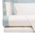 Satin Sheet Set for Double Bed with Colored Edges - Hyacinth Viadurini