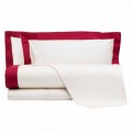 Satin Sheet Set for Double Bed with Colored Edges - Hyacinth