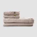 Double Sheet Set in Light Linen and Armonia Lace 2 Colours - Dettox Viadurini