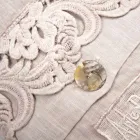 Double Sheet Set in Light Linen and Armonia Lace 2 Colours - Dettox Viadurini