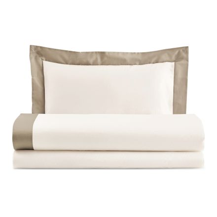 Full Queen Size Bed Set in 100% Cotton and 10% Cotton Satin - Detail Viadurini