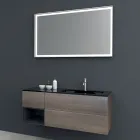 Composition 2 Suspended Bathroom Furniture in Platinum Lacquered Mdf 120 cm - Renga Viadurini