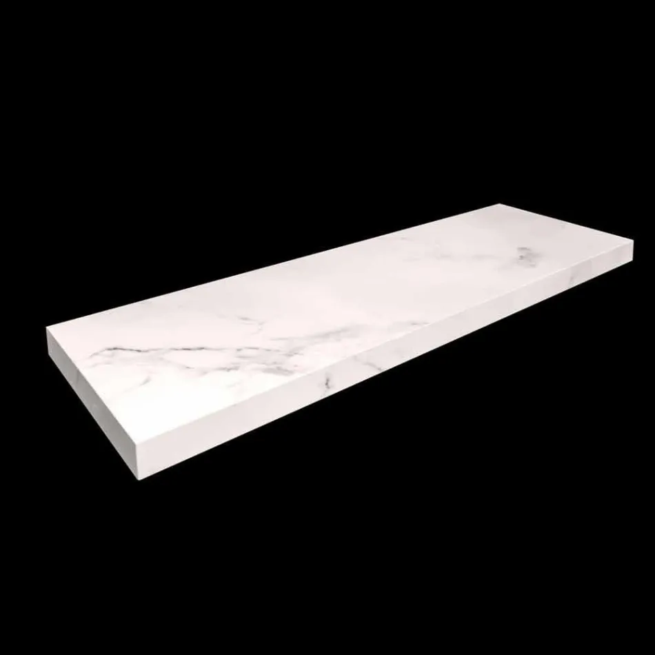 Composition 3 Bathroom Furniture in Gres and Washbasin in Vetrochina 3 Colours - Ramentina Viadurini