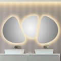 Composition 3 Wall Mirrors with LED Lighting Made in Italy - Fagiolao