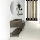 Composition 5 Free Standing Bathroom Furniture in Metal, Ecolegno and Luxury Stoneware - Cizco Viadurini