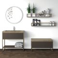 Composition 5 Free Standing Bathroom Furniture in Metal, Ecolegno and Luxury Stoneware - Cizco
