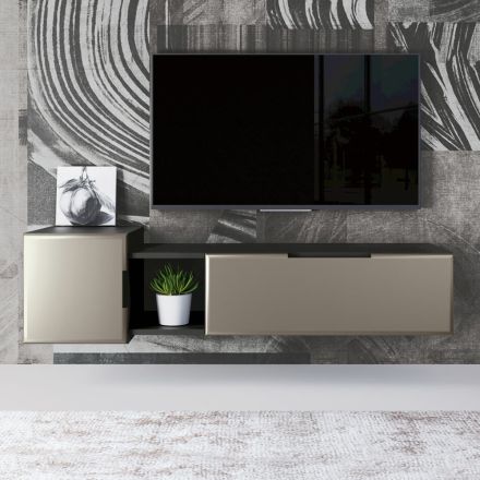 Modern Lounge Wall Composition in MDF Made in Italy - Linn Viadurini