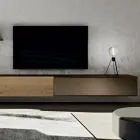 Modern Wall Composition in Nordic Knotted Oak and Iron Finish - Iselin Viadurini