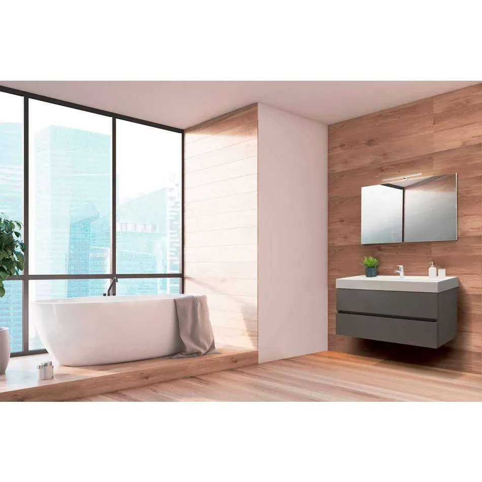 Bathroom Suspended Composition in Fenix Grey - Becky Viadurini