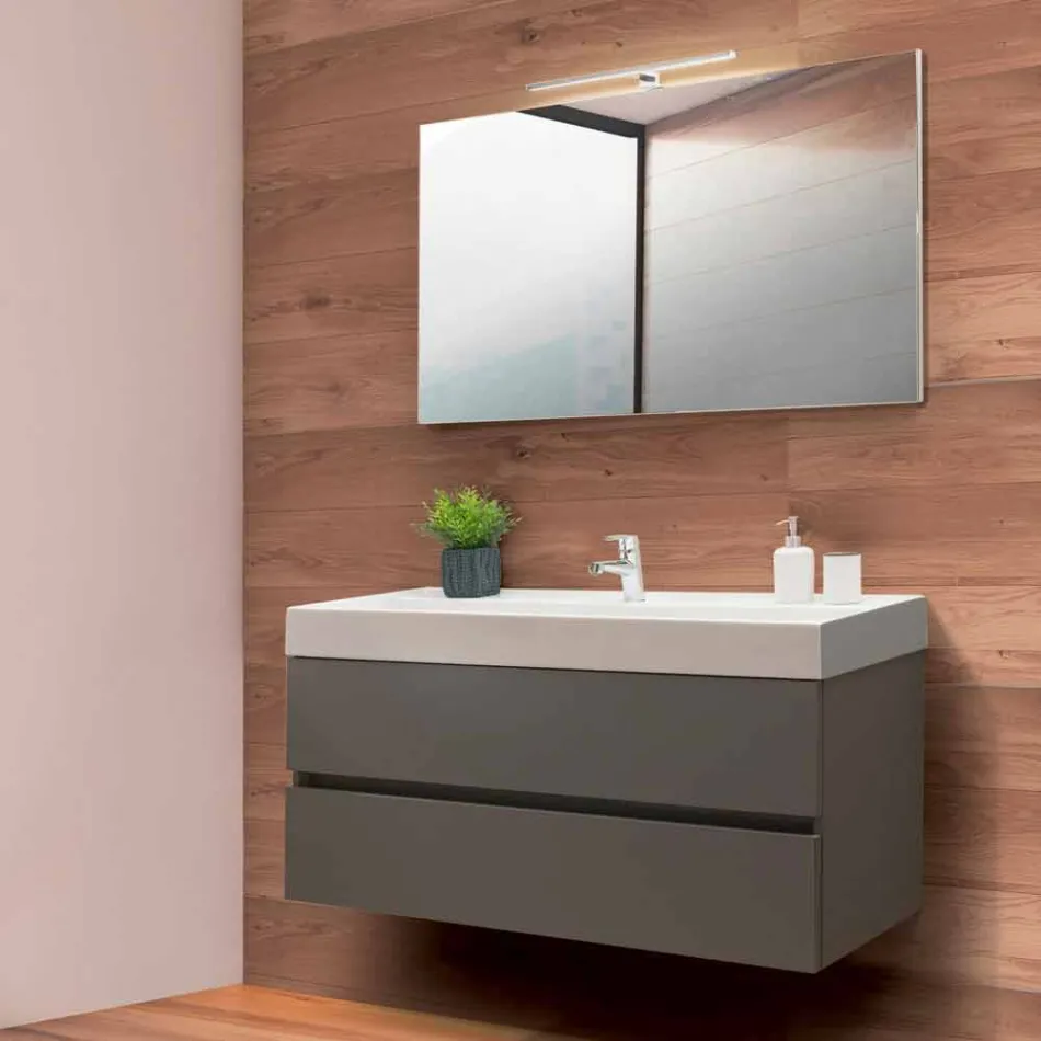 Bathroom Suspended Composition in Fenix Grey - Becky Viadurini