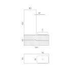 White Bathroom Composition with Mirror and Shelf Made in Italy - Ares Viadurini