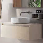 Bathroom Composition Complete with Washbasin, Mirror and Base Made in Italy - Dream Viadurini