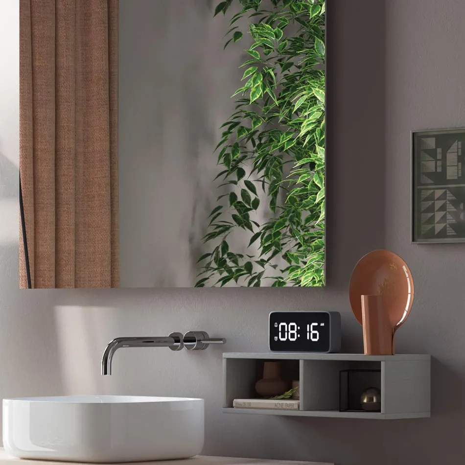 Bathroom Composition Complete with Washbasin, Mirror and Base Made in Italy - Dream Viadurini