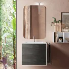 Bathroom Composition Composed of Mirror and Anti-Scratch Base Made in Italy - Kilos Viadurini