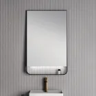 Bathroom Composition Including 1 Base with 2 Drawers, Sink and LED Mirror - Orione Viadurini