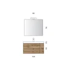 Bathroom Composition Including Base with 2 Drawers and 1 Oak Door - Titan Viadurini