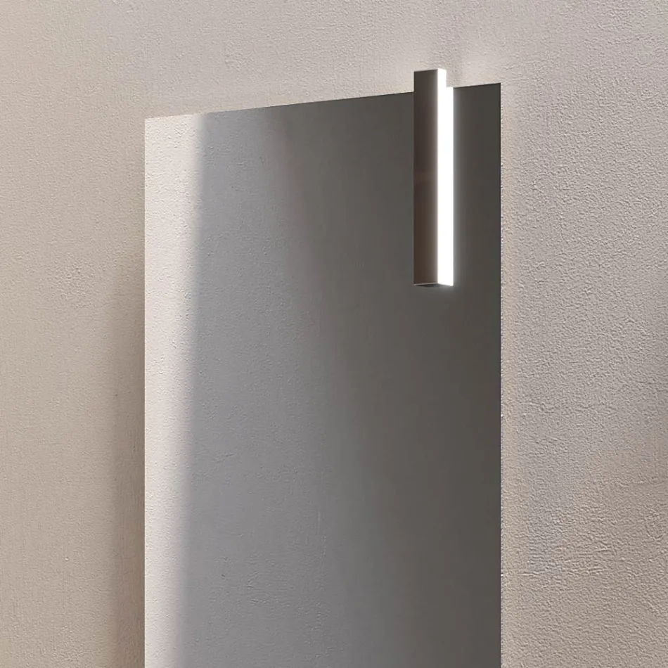 Bathroom Composition with 1 Drawer, 2 Oak Shelves, Sink and Mirror - Titan Viadurini