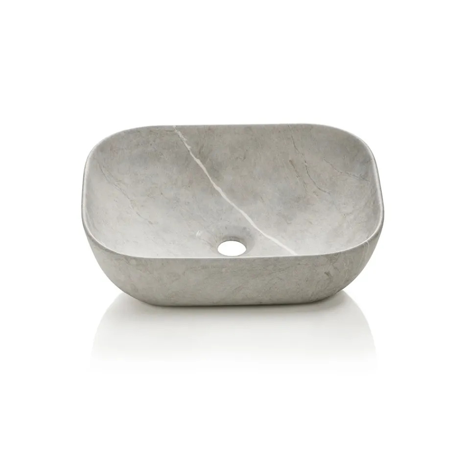 Bathroom Composition with 1 Drawer, 2 Oak Shelves, Sink and Mirror - Titan Viadurini