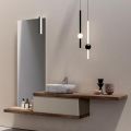 Bathroom Composition with 1 Drawer, 2 Oak Shelves, Sink and Mirror - Titan