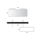 Bathroom Composition with 1 White Drawer, Mirror and Marquina HPL Shelf - Velaria Viadurini