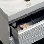 Bathroom Composition with 2 Matte White Drawers, Sink and Mirror - Elios Viadurini